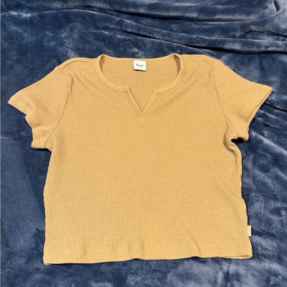 TNA tan fitted tshirt